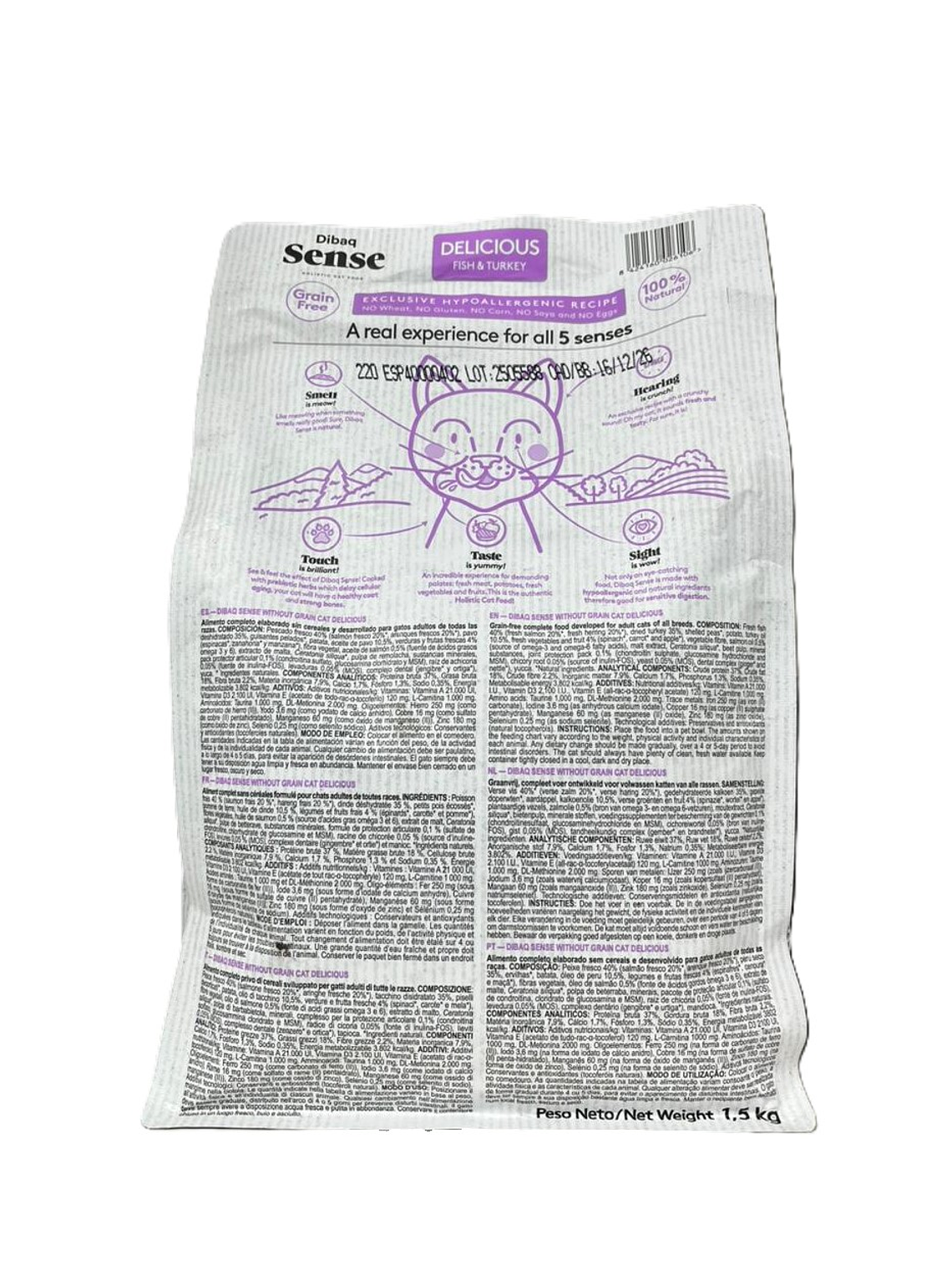  Sense Gato Pescado y pavo GF 1.5 Kg  2