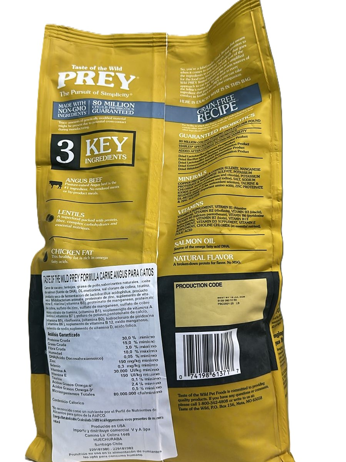 Taste of the Wild Prey Gato Angus 2.7 Kg 2