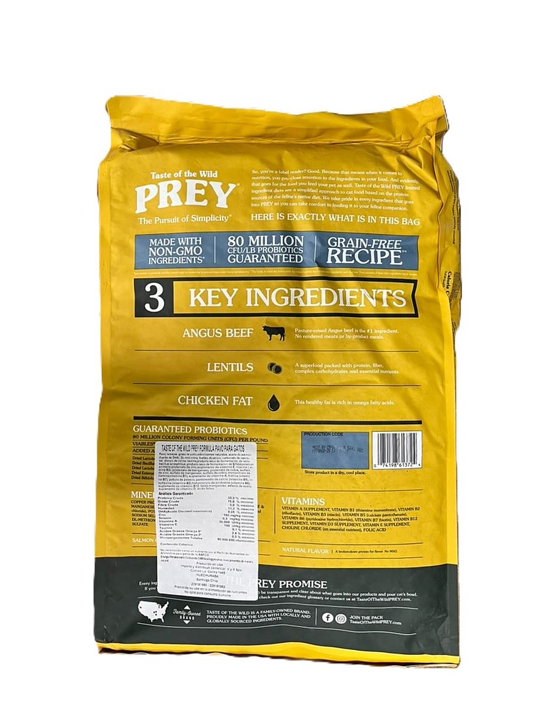 Taste of the Wild Prey Gato Angus 6,8 Kg 2
