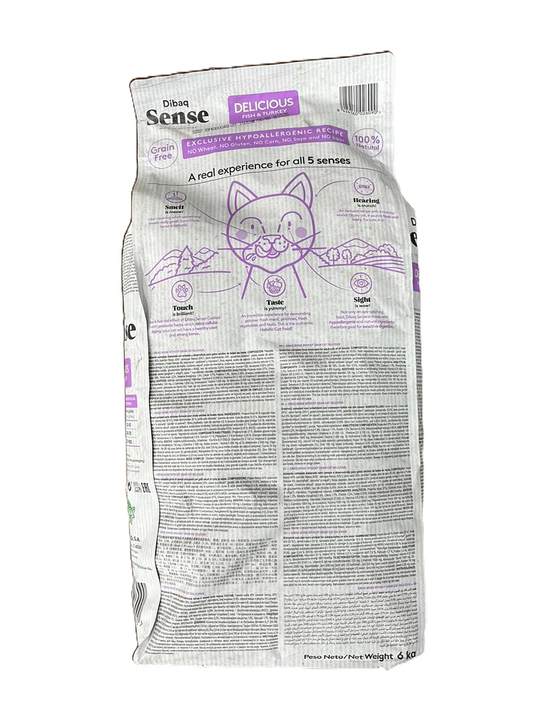 Dibaq Sense Gato Pescado y pavo GF 6Kg  2