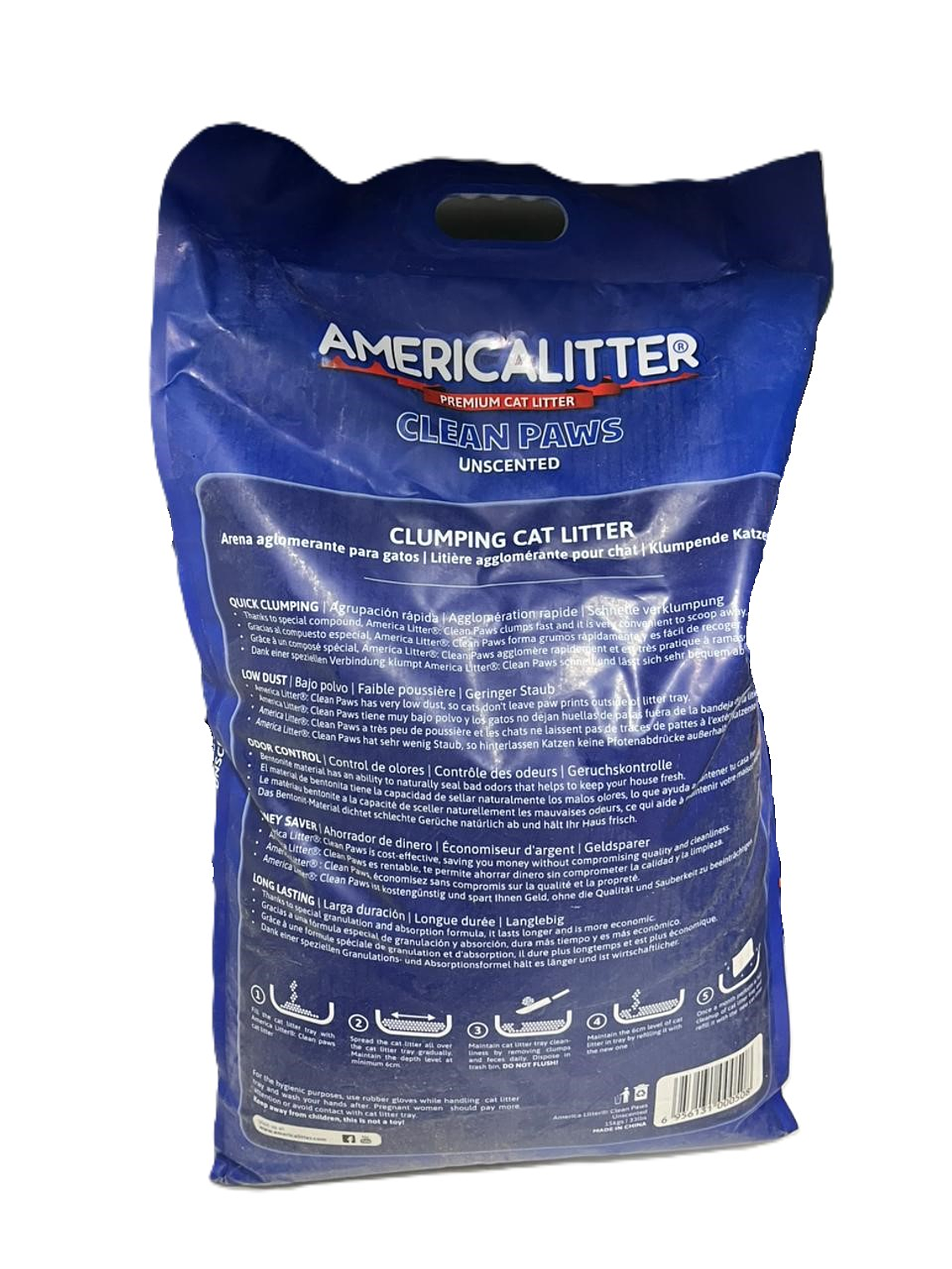 Arena America Litter Clean Paws Sin Aroma 15 Kg  2