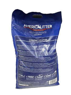 Arena America Litter Clean Paws Sin Aroma 15 Kg 