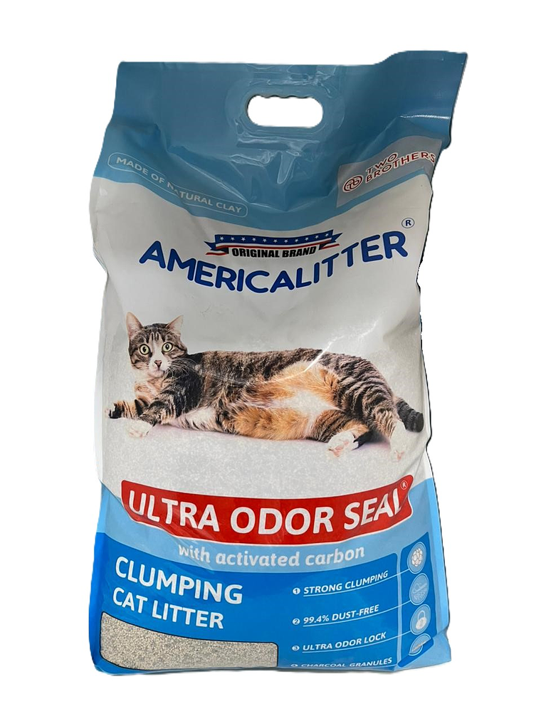 Arena America Litter Ultra Odor Seal Carbón act a 15 Kg  1