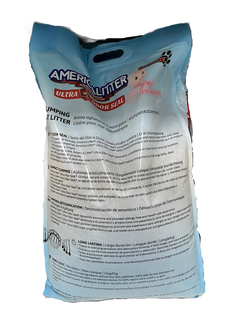 Arena America Litter Ultra Odor Seal Talco de bebe  15 Kg  2