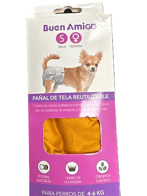 Pañal de tela reutilizable hembra talla s