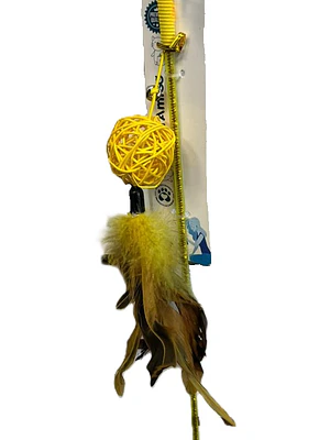 juguete para gato pelota con plumas