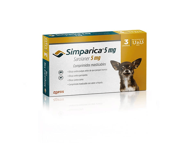 Simparica Antiparasitario Perro 1.3 a 2.5kg – 3 Comprimidos