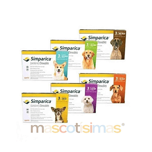 Simparica Antiparasitario Externo Oral para Perros 3 comprimidos