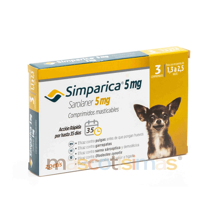 Simparica Antiparasitario Externo Oral para Perros 3 comprimidos 2