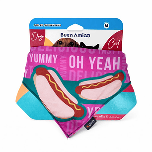 Bandana para Perros Talla M Diseño Hot Dog