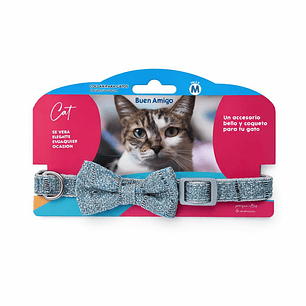 Collar para Gato con Corbatín de Brillos 1.5 cm 