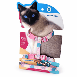 Set Correa + Arnés para Gatos Talla S