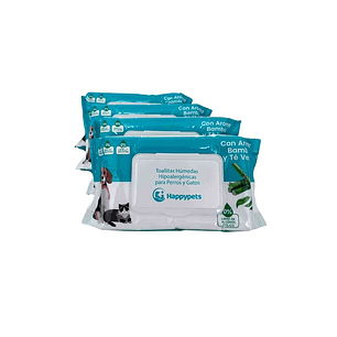 Toallitas Húmedas Hipoalergénicas de Bambú para Perros y Gatos 50 Unidades