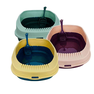 Arenero Abierto con Borde Alto y Pala para Gatos 47 x 38 cm