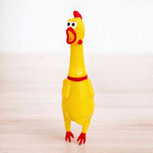 Juguete Pollo Chillón de Látex con Sonido para Perros