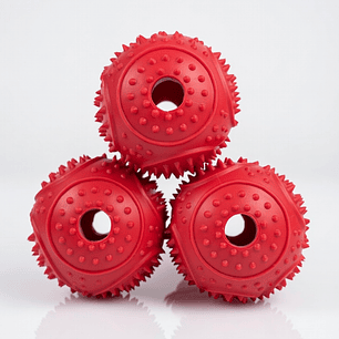 Pelota Porta Premios SnackKong Roja – Juguete Interactivo Mordedor para Perros