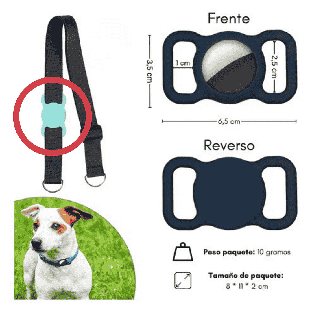 Funda de Silicona para AirTag con Soporte para Collar 2