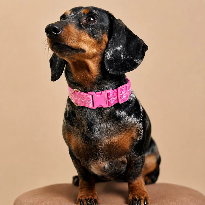 Collar Ajustable para Perros Talla M Rosado 1