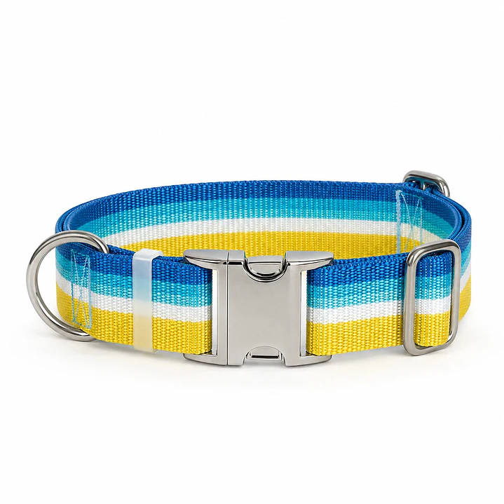 Collar Ajustable para Perros Talla L Amarillo y Azul 2
