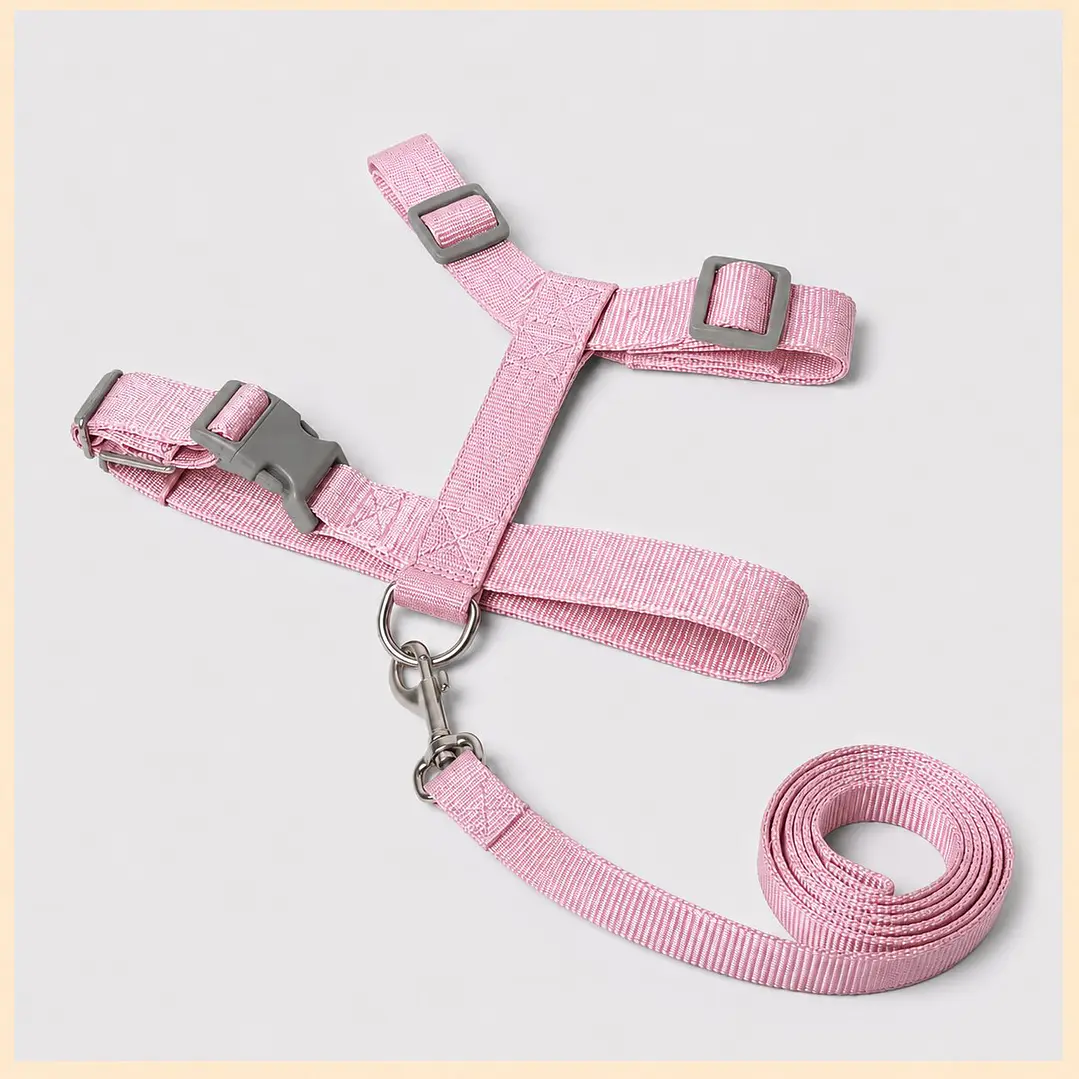 Arnés de Tela para Perros Talla L Rosado 2