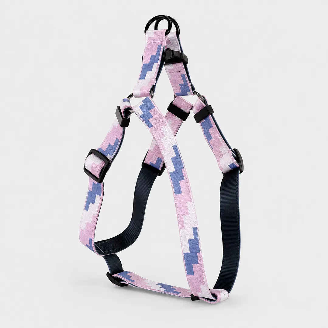 Arnés Deluxe Ajustable para Perros Talla L Rosado y Lila 2