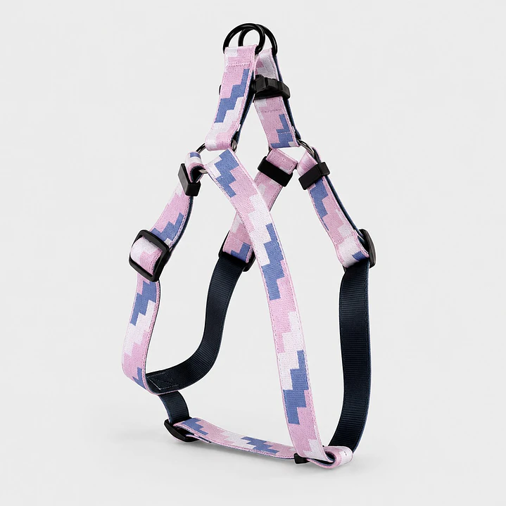 Arnés Deluxe Ajustable para Perros Talla L Rosado y Lila 2