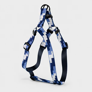 Arnés Deluxe Ajustable para Perros Talla L Celeste, Azul y Blanco