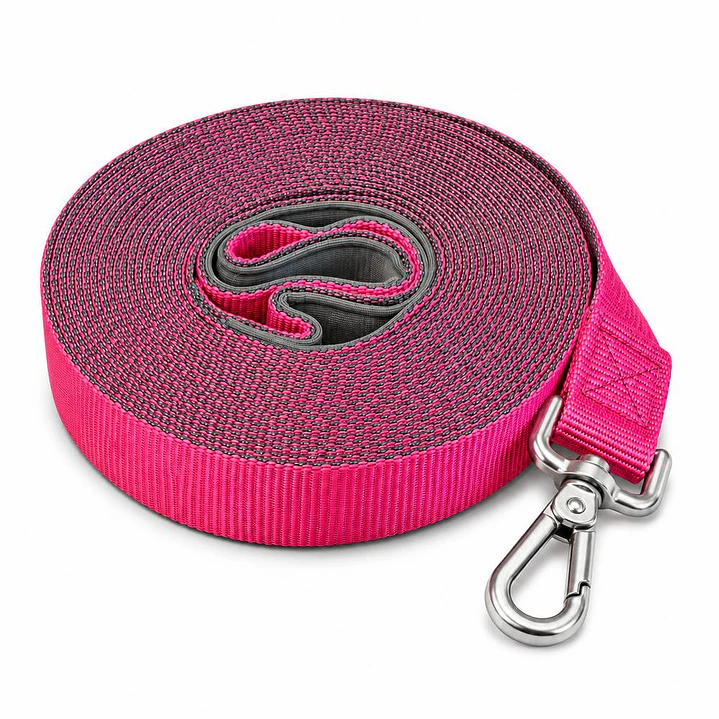 Correa para Perros 6mts Rosado y Gris 2