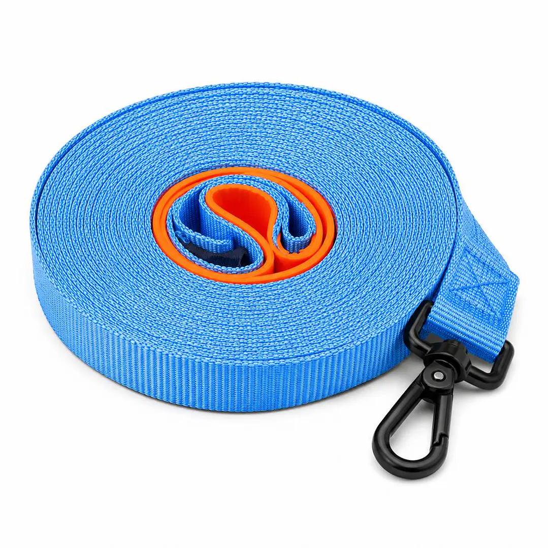 Correa Ancha para Perros 6 m – Celeste y Naranja 2
