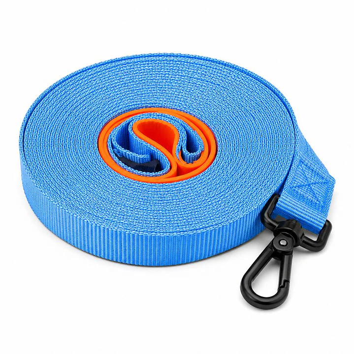 Correa Ancha para Perros 6 m – Celeste y Naranja 2