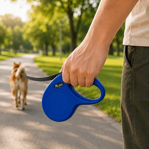 Correa Retráctil para Perros 5mts Azul