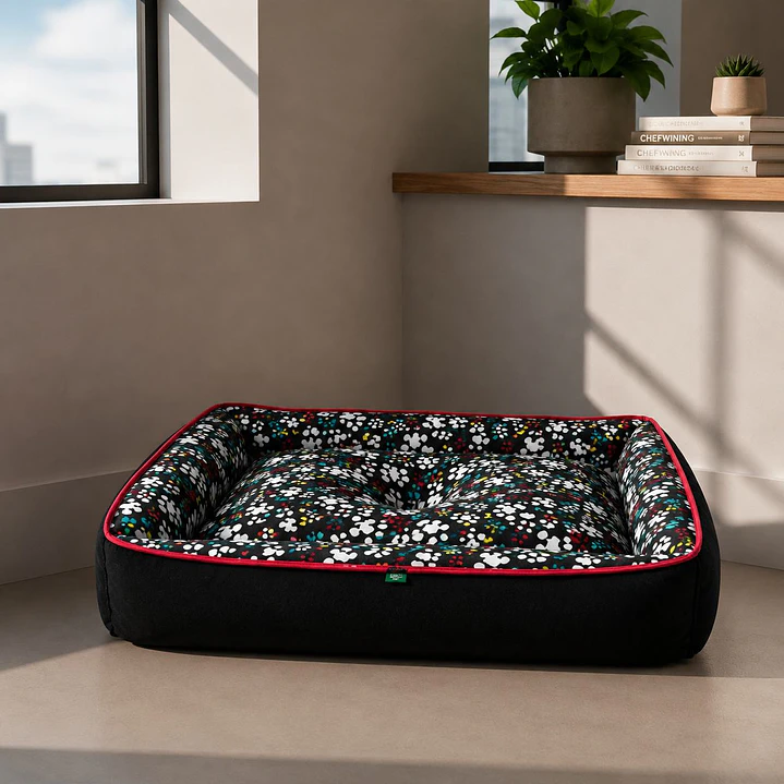 Cama Clásica Reversible Talla XL – Diseño Huellitas 1