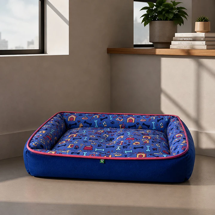 Cama Clásica Reversible Talla XL – Diseño Huesitos 1