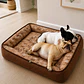 Cama Clásica Reversible Talla XL – Diseño Perritos Café - Miniatura 3