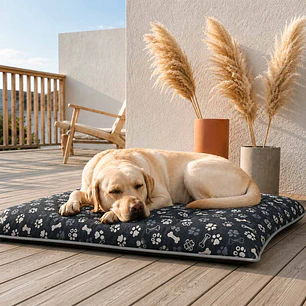 Colchón Plano Reversible Talla L – Diseño Grafito Patitas