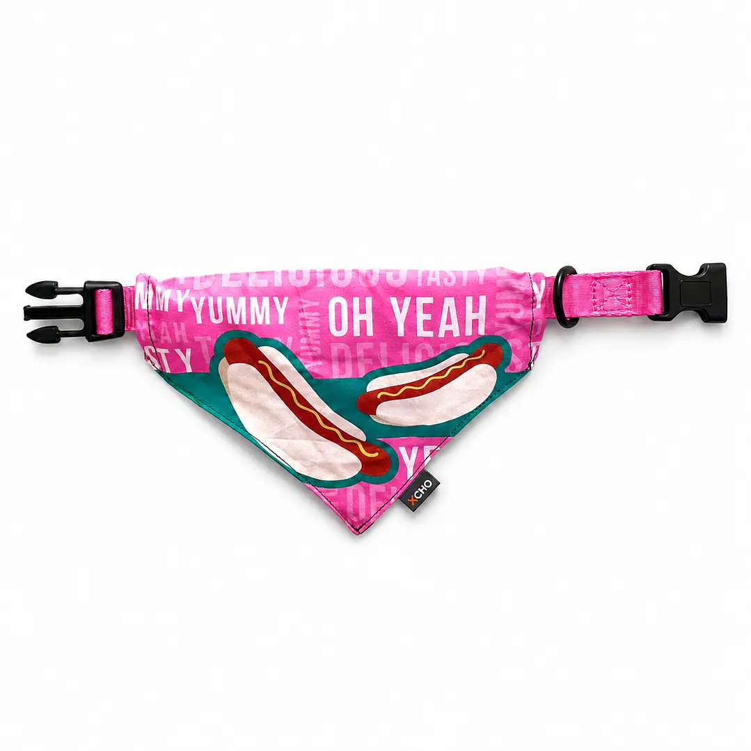 Bandana para Perros Talla M Diseño Hot Dog 2