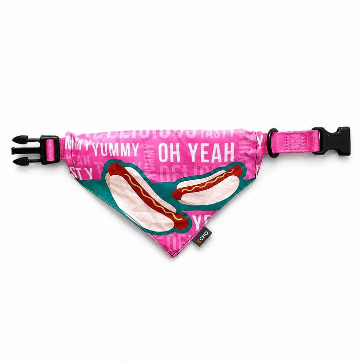Bandana para Perros Talla M Diseño Hot Dog 2