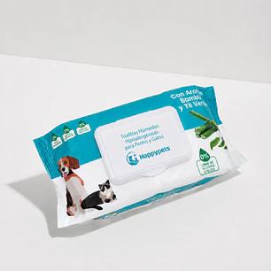 Toallitas Húmedas Hipoalergénicas de Bambú para Perros y Gatos 50 Unidades
