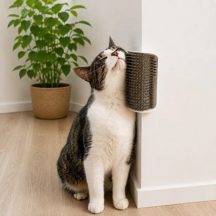 Rascador Esquinero Automasaje con Catnip para Gatos