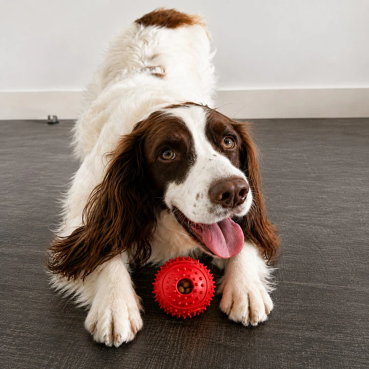 Pelota Porta Premios Roja tipo Kong– Juguete Interactivo Mordedor para Perros 2