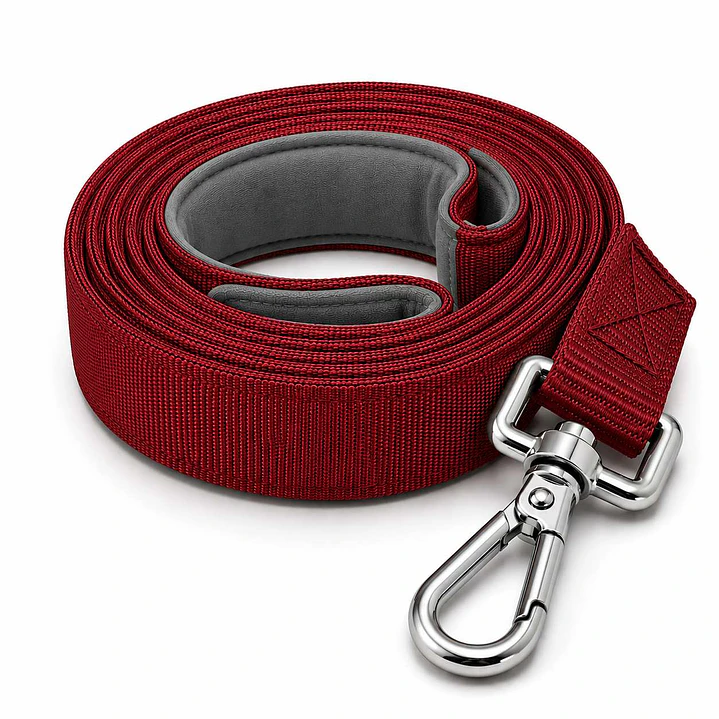 Correa para Perros 1,5mts Rojo-Gris 2