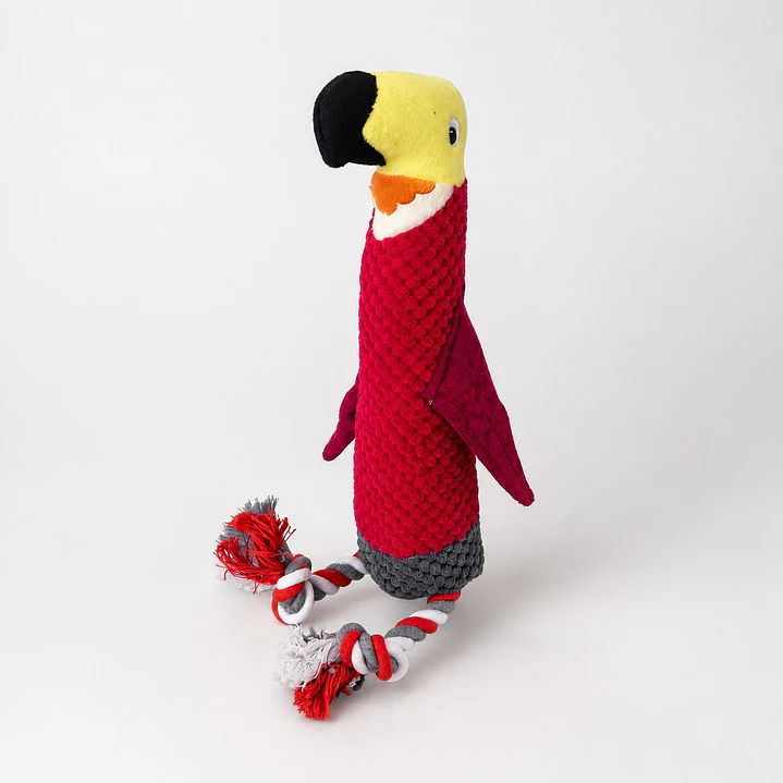 Peluche Pájaro con Cuerda para Perros – Rojo 2