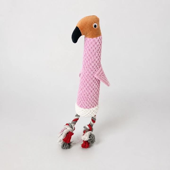 Peluche Pájaro con Cuerda para Perros – Rosado 2