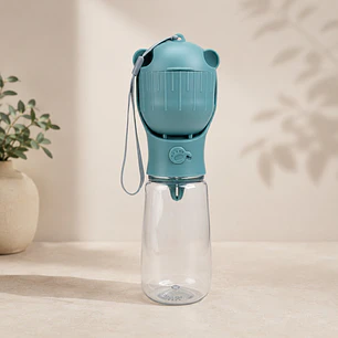 Bebedero Portátil 550 ml Verde – Botella con Vaso para Perros y Gatos