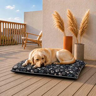 Colchón Plano Reversible Talla XL – Diseño Grafito Patitas