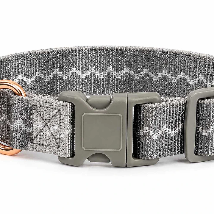 Collar Ajustable para Perros Talla M Gris 2