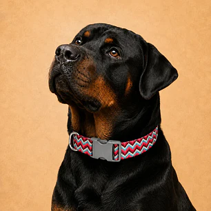 Collar Ajustable para Perros Talla 2XL – ZigZag Rojo