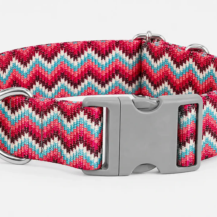 Collar Ajustable para Perros Talla 2XL – ZigZag Rojo 2