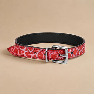 Collar Ajustable Talla XS – Estampado Rojo