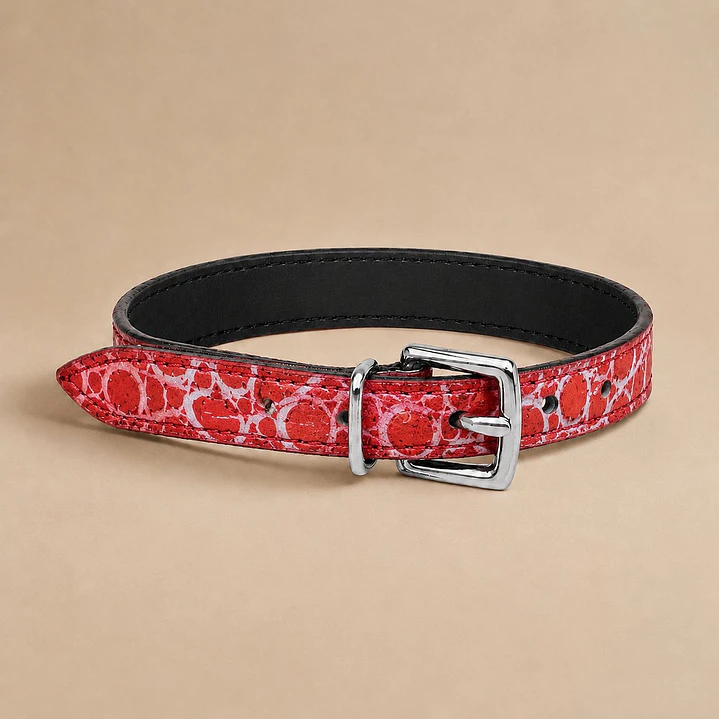 Collar Ajustable Talla XS – Estampado Rojo 1